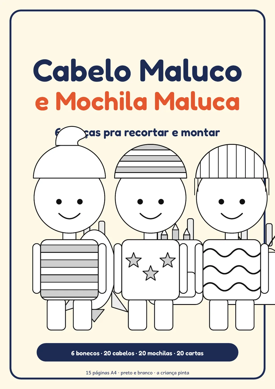 Capa do kit Cabelo Maluco e Mochila Maluca, em A4
